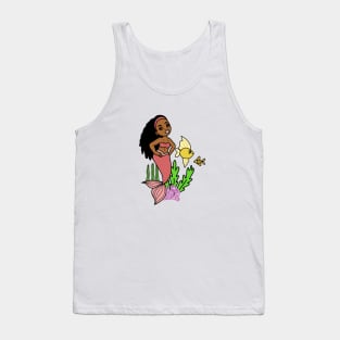 Cute Afro Mermaid Melanin Girl Tank Top